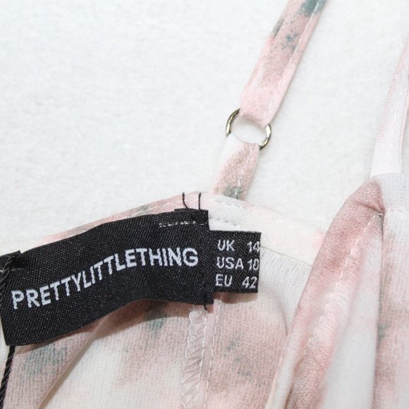 Pretty Little Thing women light pink tie dye print structured corset top size 10 - Picture 6 of 11